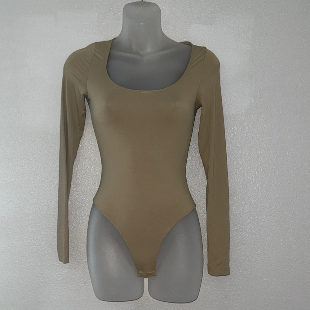 Princess Polly Taupe Long Sleeve Bodysuit